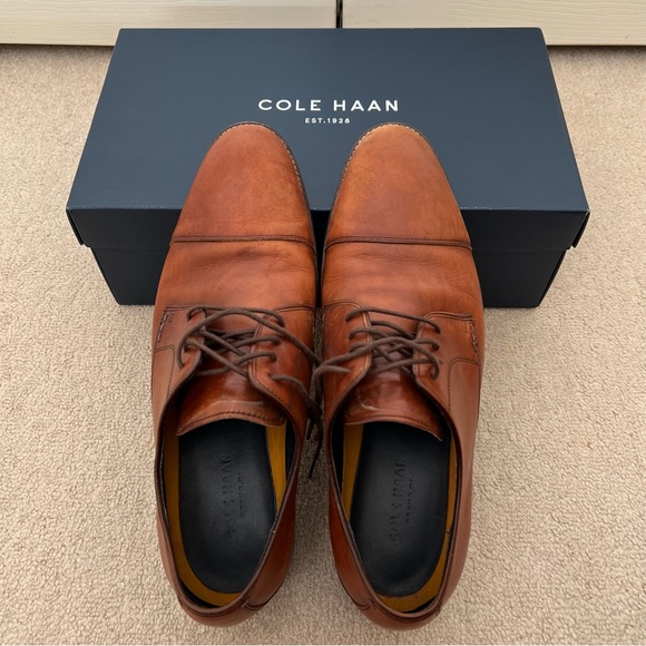 Cole Haan Lenox Hill Cap Toe Oxford - Tan Men’s Size 9.5 Wide - Picture 5 of 9